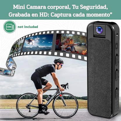 Mini Cámara Corporal HD 1080P con Lente Giratoria de 180°