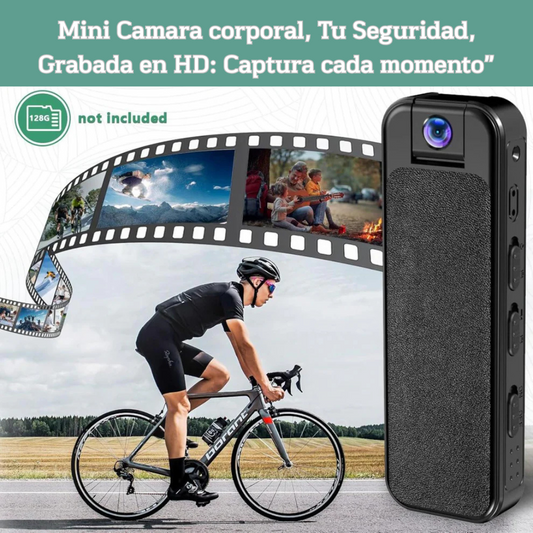 Mini Cámara Corporal HD 1080P con Lente Giratoria de 180°